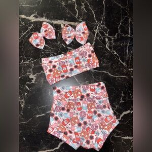 Colorful Kids bow and bummie Set
